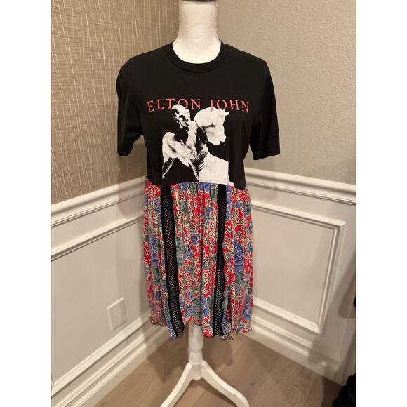 NWT Upcycled Elton John Jersey Knit Graphic Dress Size M | SAME DAY SHIP - Picture 3 of 5